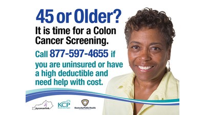 African American woman saying it is time for a colon cancer screening.