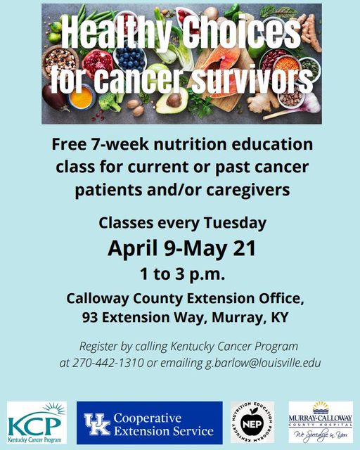 Free 7-week nutrition education class for current or past cancer patients and/or caregivers.